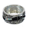 Jet And Opal Authentic Sterling Silver Water Wave Ring Size 5-1/4 AX82693